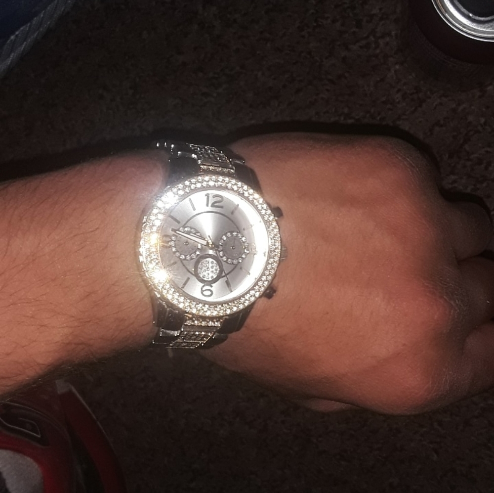 Gold and diamond watch